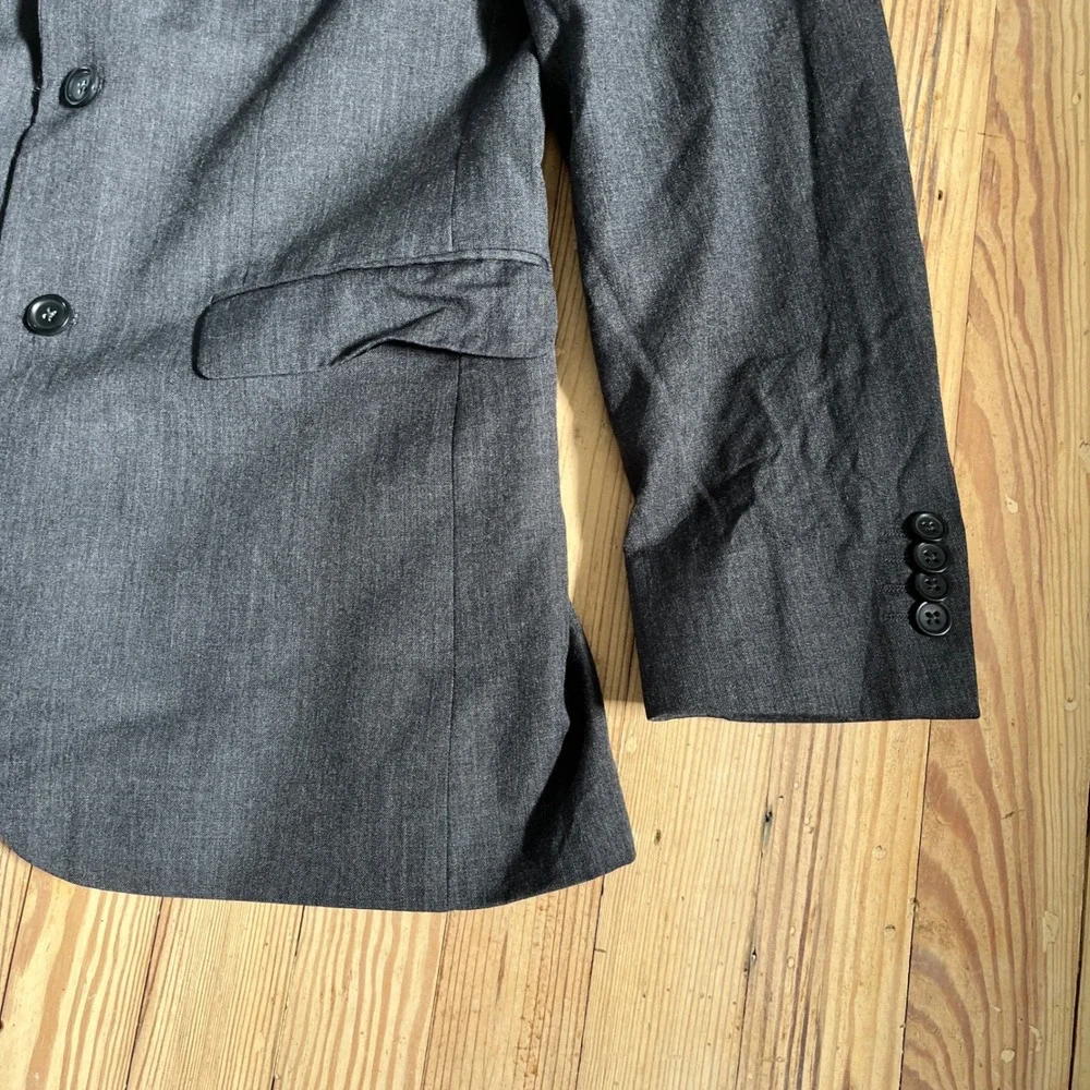 Banana Republic Blazer Mens 40R Charcoal Gray 100% Wool Tailored Fit Jacket